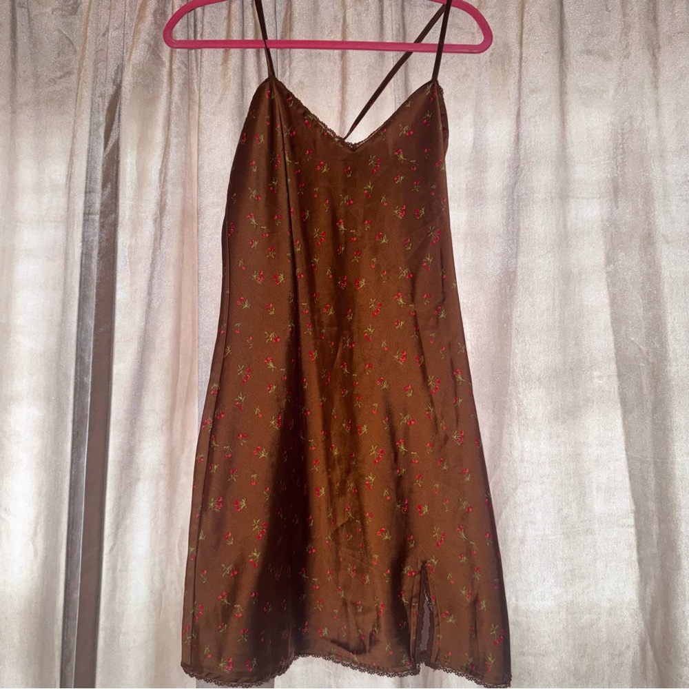 Brown cherry Slip Dress